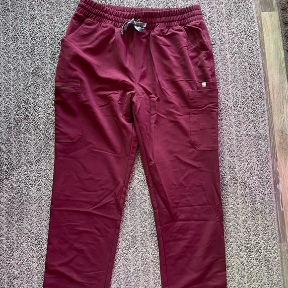 Figs - Burgundy Yola - high waisted scrub pants - Large - Picture 1 of 11